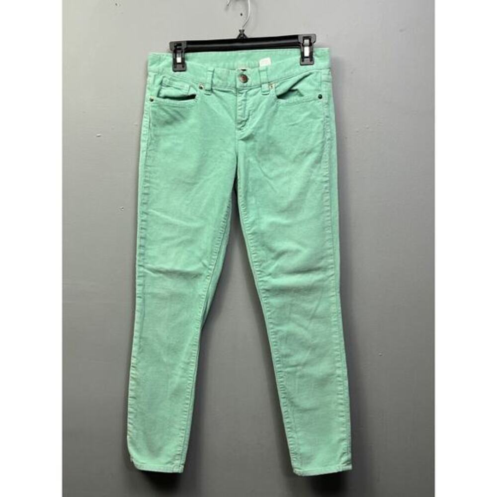 J. Crew Jeans Womens 27 Mint Green Mid Rise Corduroy Pants Preppy 5 Pocket